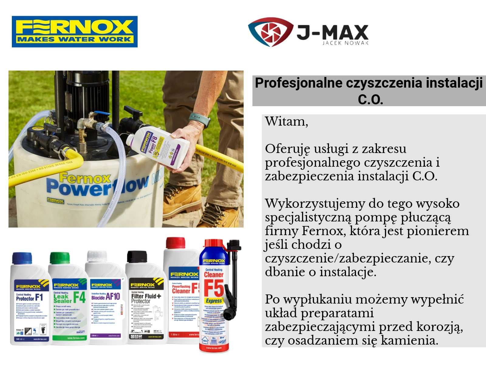 Profesjonalne czyszczenia instalacji C.O. FERNOX ciśnieniowe