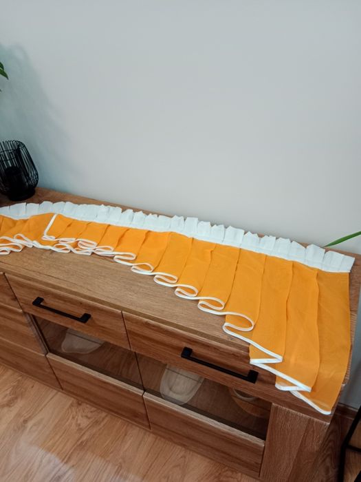Pomarańczowy plisowany lambrekin 200x70