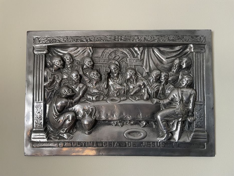 Quadro Última Ceia de Jesus em estanho