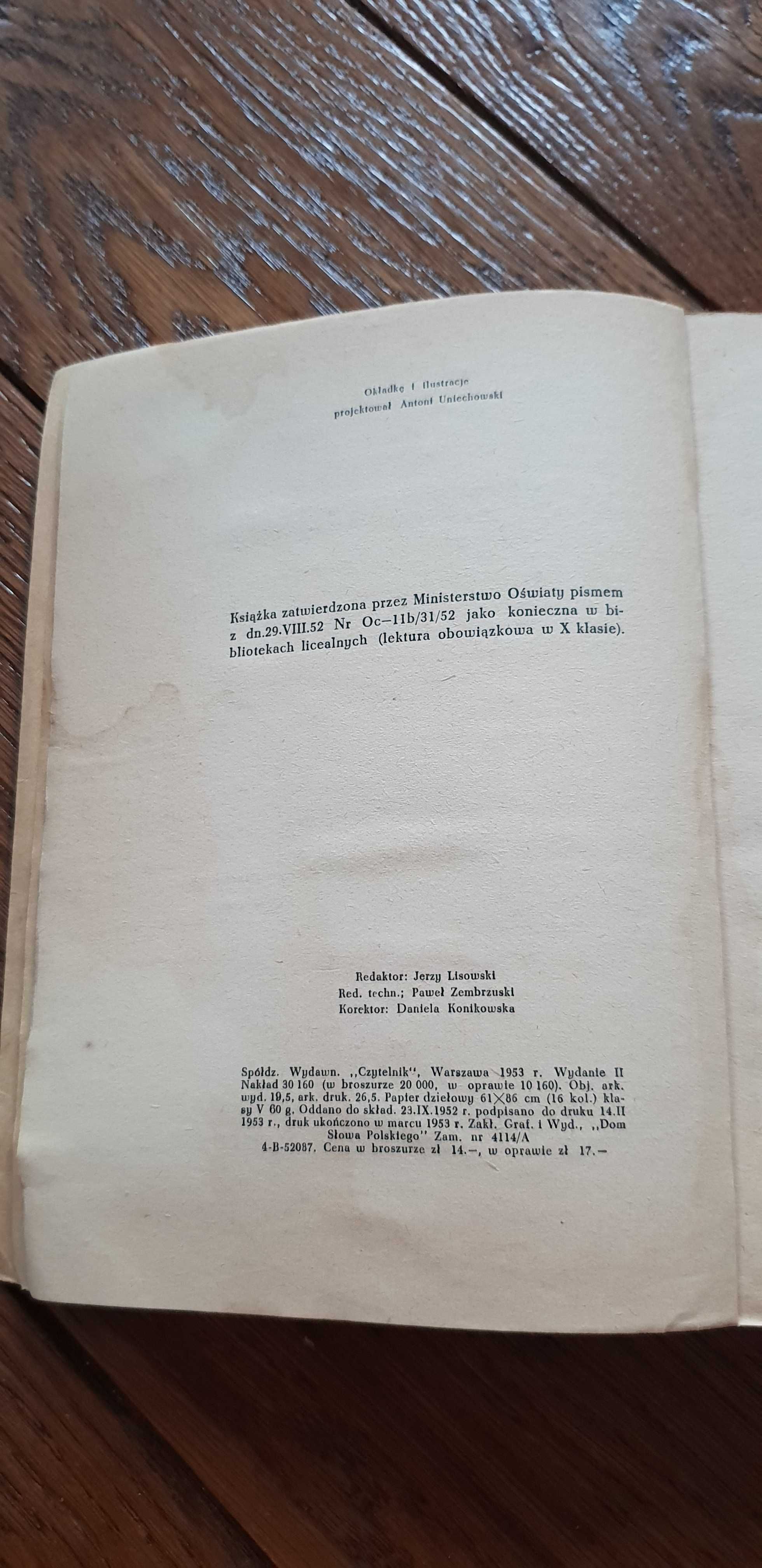 Książka rok 1953 "Kształt miłości" Jerzy Broszkiewicz