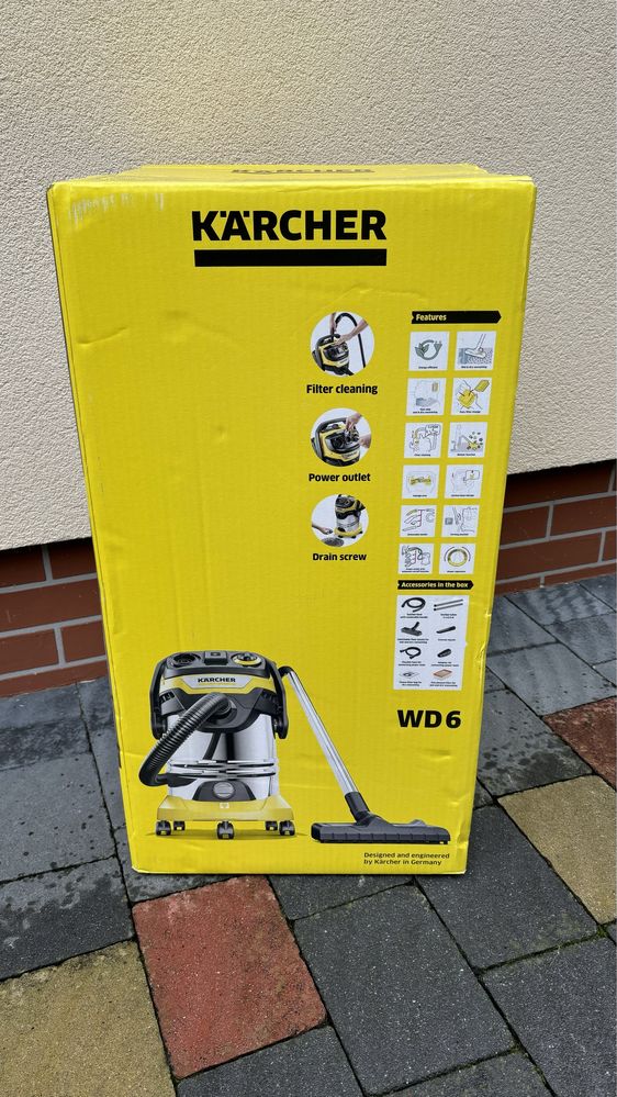 Пылесос KARCHER WD6 P S V-30/6/22/T с розеткой пилосос kercher