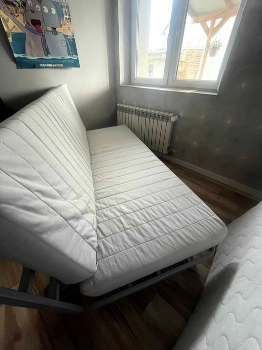 Kanapa rozkładana IKEA BEDDINGE – funkcja spania, stelaż listwowy