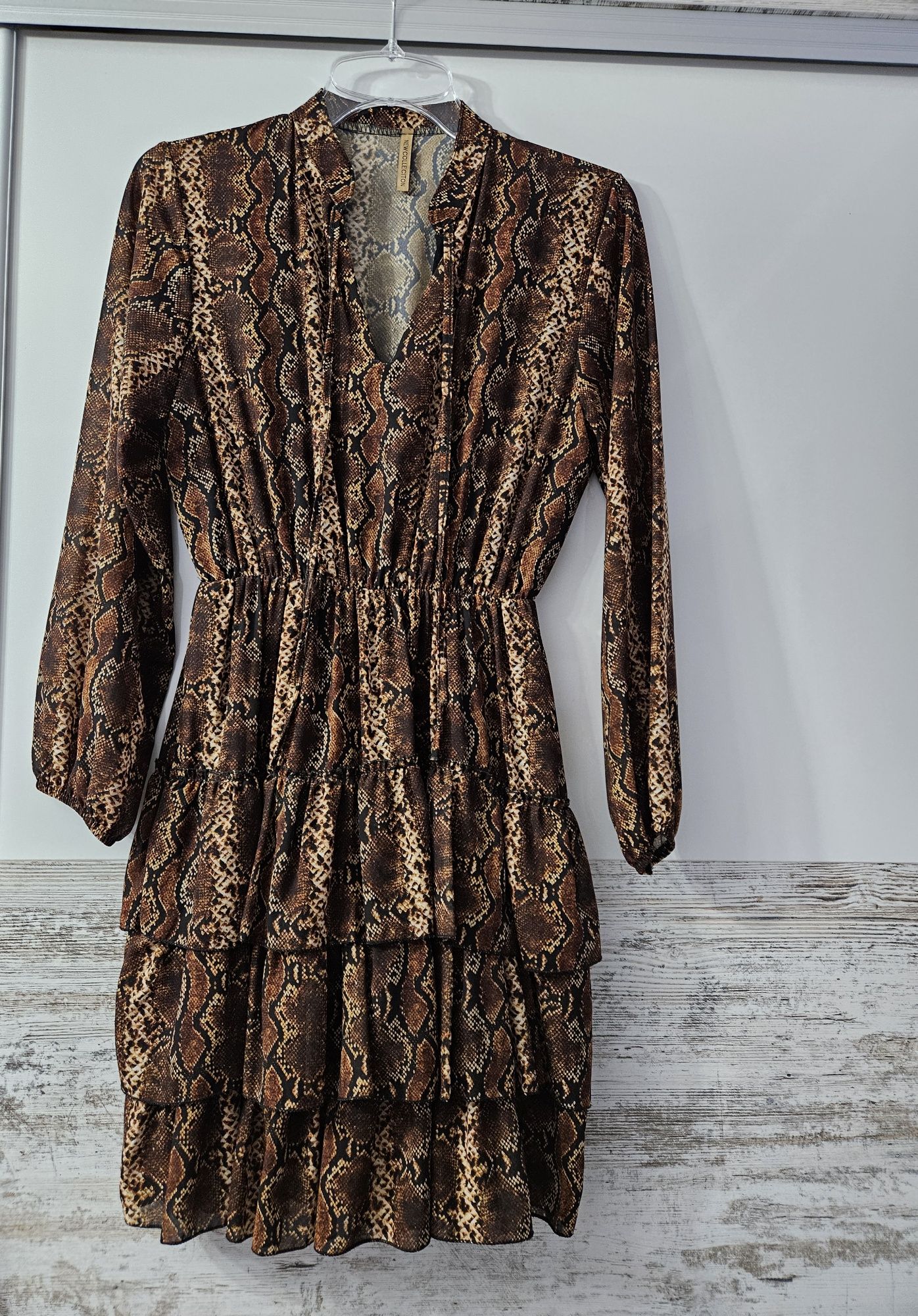 Sukienka włoska w stylu boho w modny print/rozmiar uniwersalny