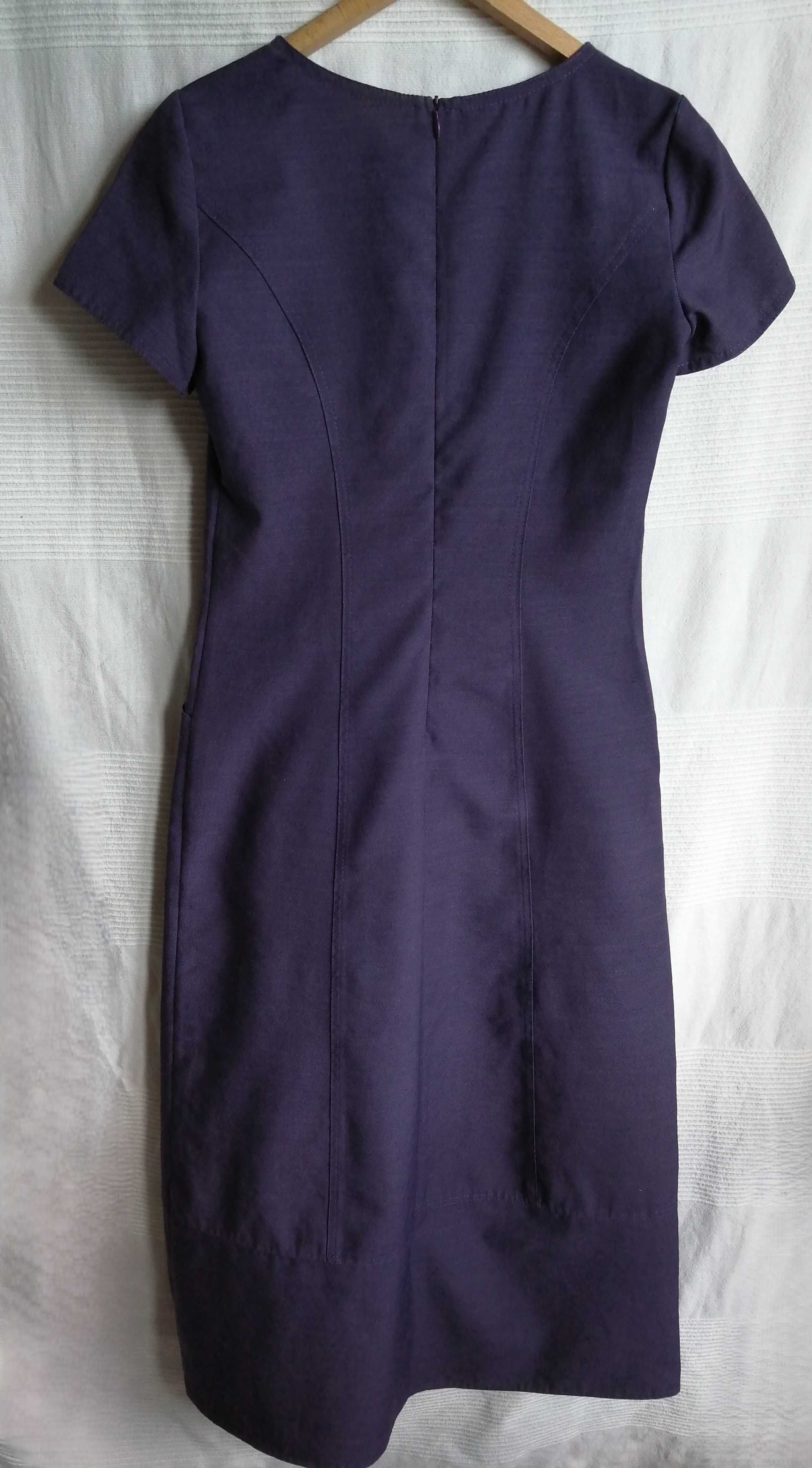 AE Woman Sukienka maxi bawełna krótki rękaw kieszenie fiolet S 36 8