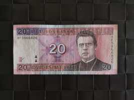 Banknot 20 Litów Litwa 2001 rok Litu