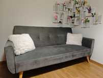 Sofa szary welur
