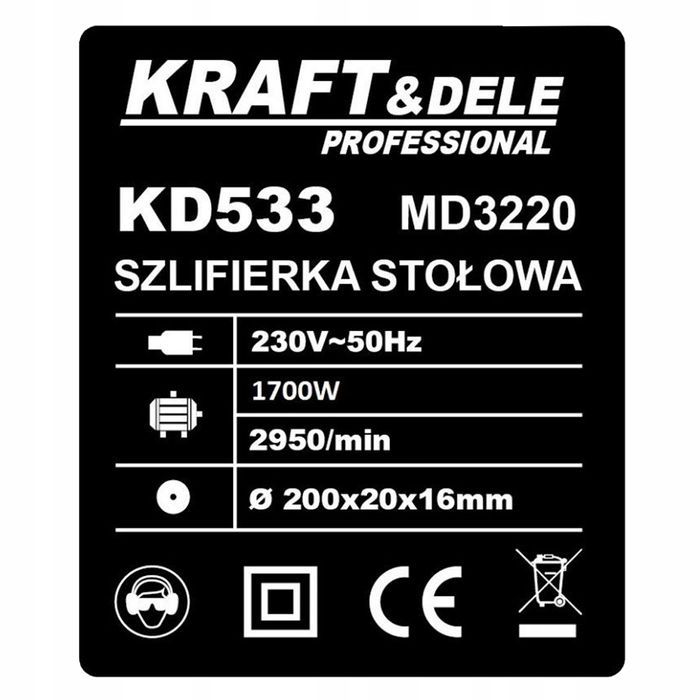 Szlifierka Stołowa Tarczowa Kamieniowa 200Mm Kd533