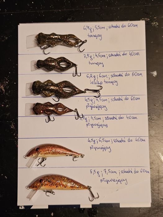 Woblery, żaby, pstrągowe, hand made, Mączka