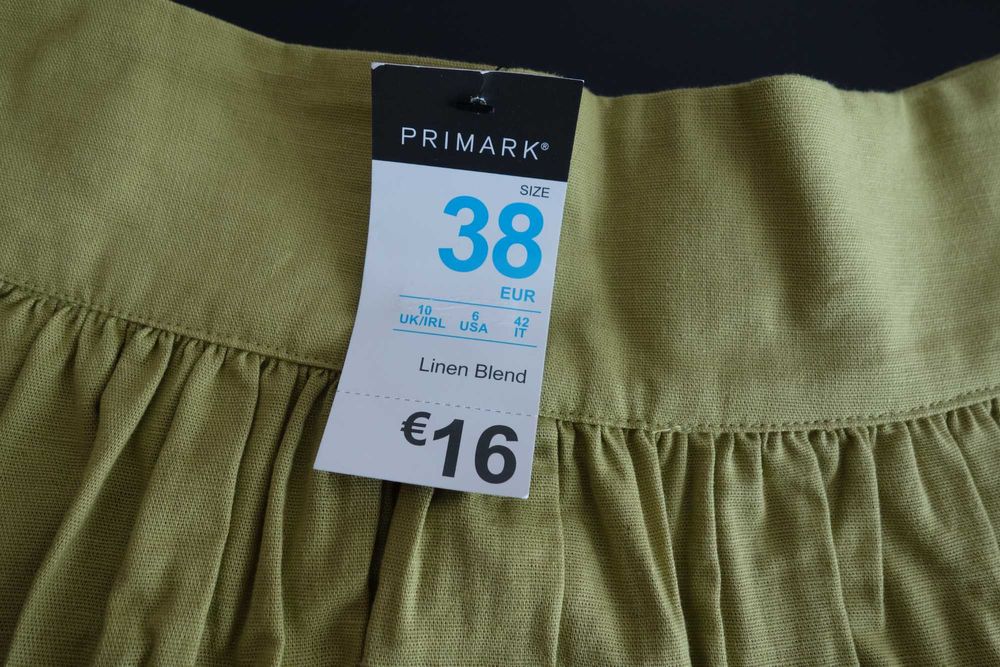 Saia nova de Linho e Algodão Verde *Envio gratuito