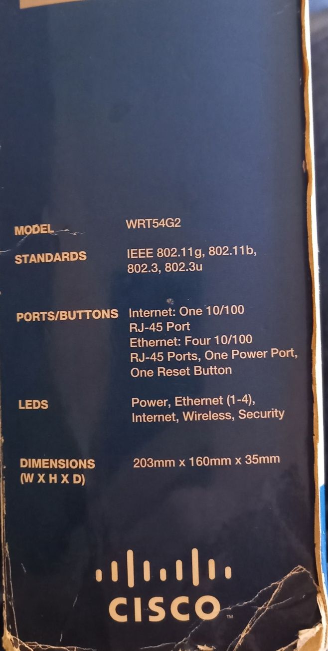 Router Cisco Linksys WRT54G2