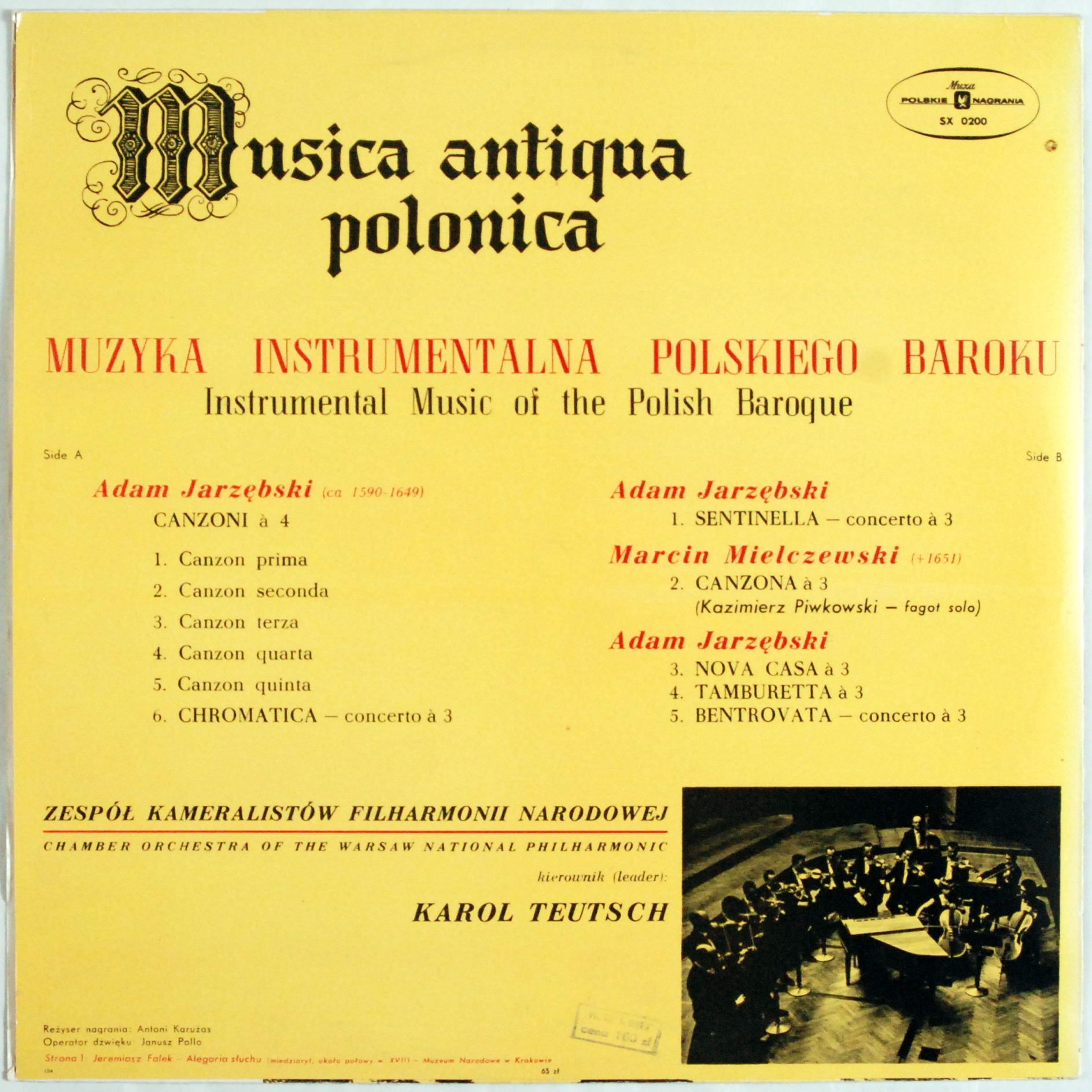 Muzyka Instrumentalna Polskiego Baroku s.EX-