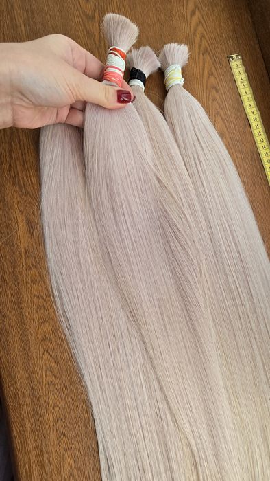 Натуральные детские осветленные волосы для наращивания блонд белые