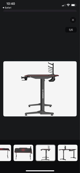 Biurko gamingowe Ultradesk FRAG LED RGB 140x66 cm – używane