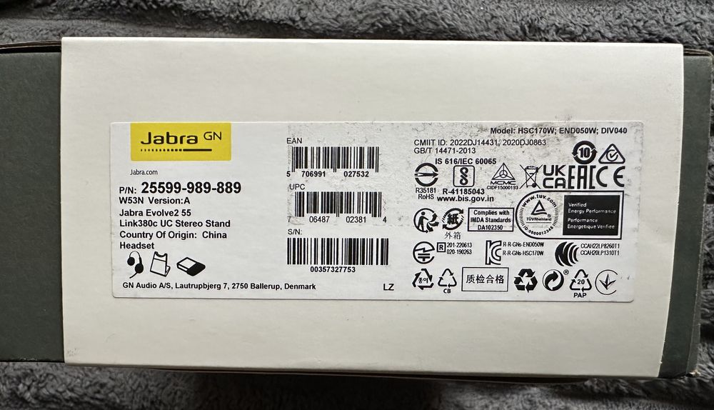 Навушники jabra evolve2 55 (25599-989-889) з підставкою та мікрофоном