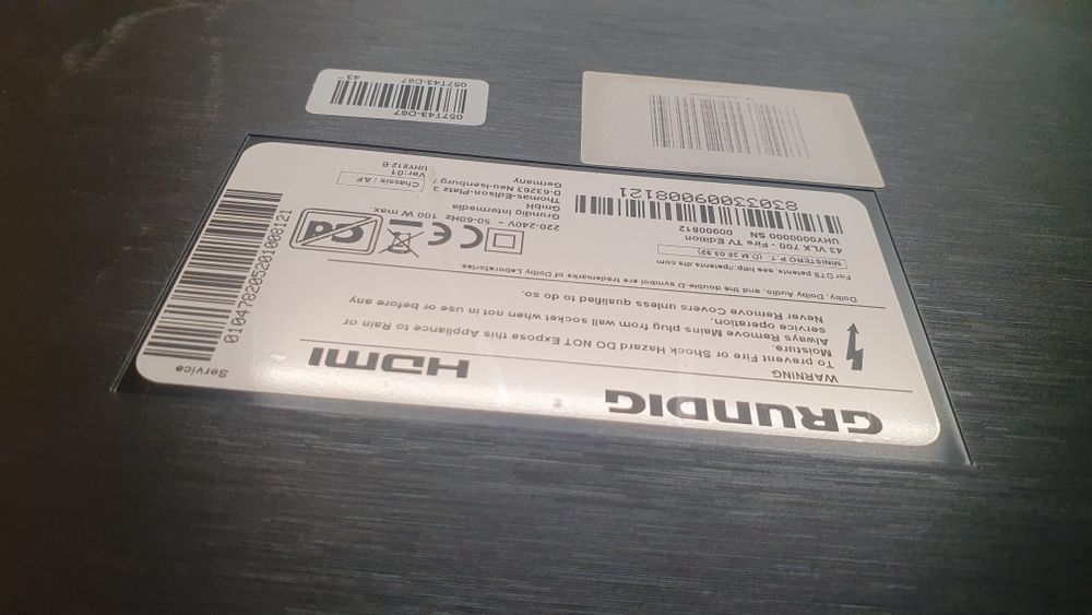 Telewizor LED Grundig 43", 4k UHD, SmartTv, Wi-Fi, Dvbt-2. Netflix, Yt