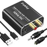 Konwerter DAC 192kHz Cyfrowy na Analogowy Toslink na L/R RCA Jack 3,5