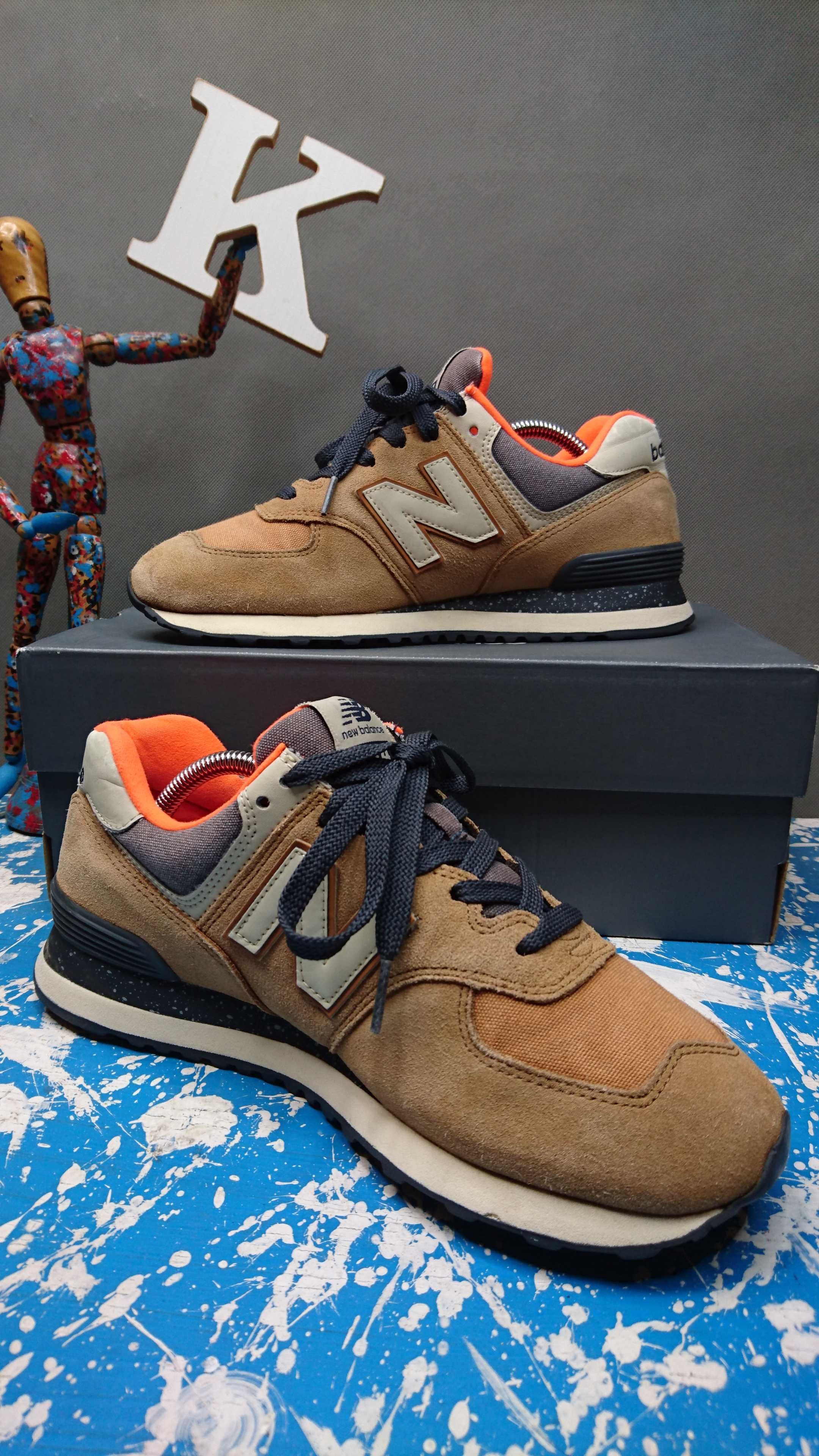 Buty New Balance 574 Hi Viz Beige Dark Navy R.41,5