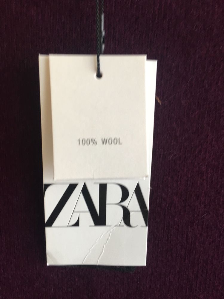 ZARA Sweter w romby 100% wełna M