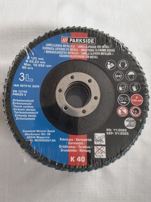 PARKSIDE Tarcze szlifierskie listkowe wachlarzowe 125 mm 4 EL. PWSZS 2