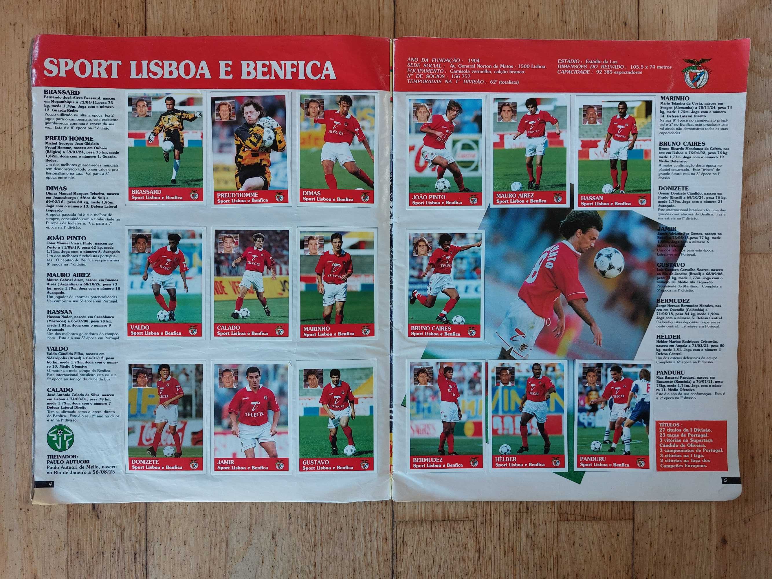 Caderneta de cromos "Futebol 96-97" - Completa
