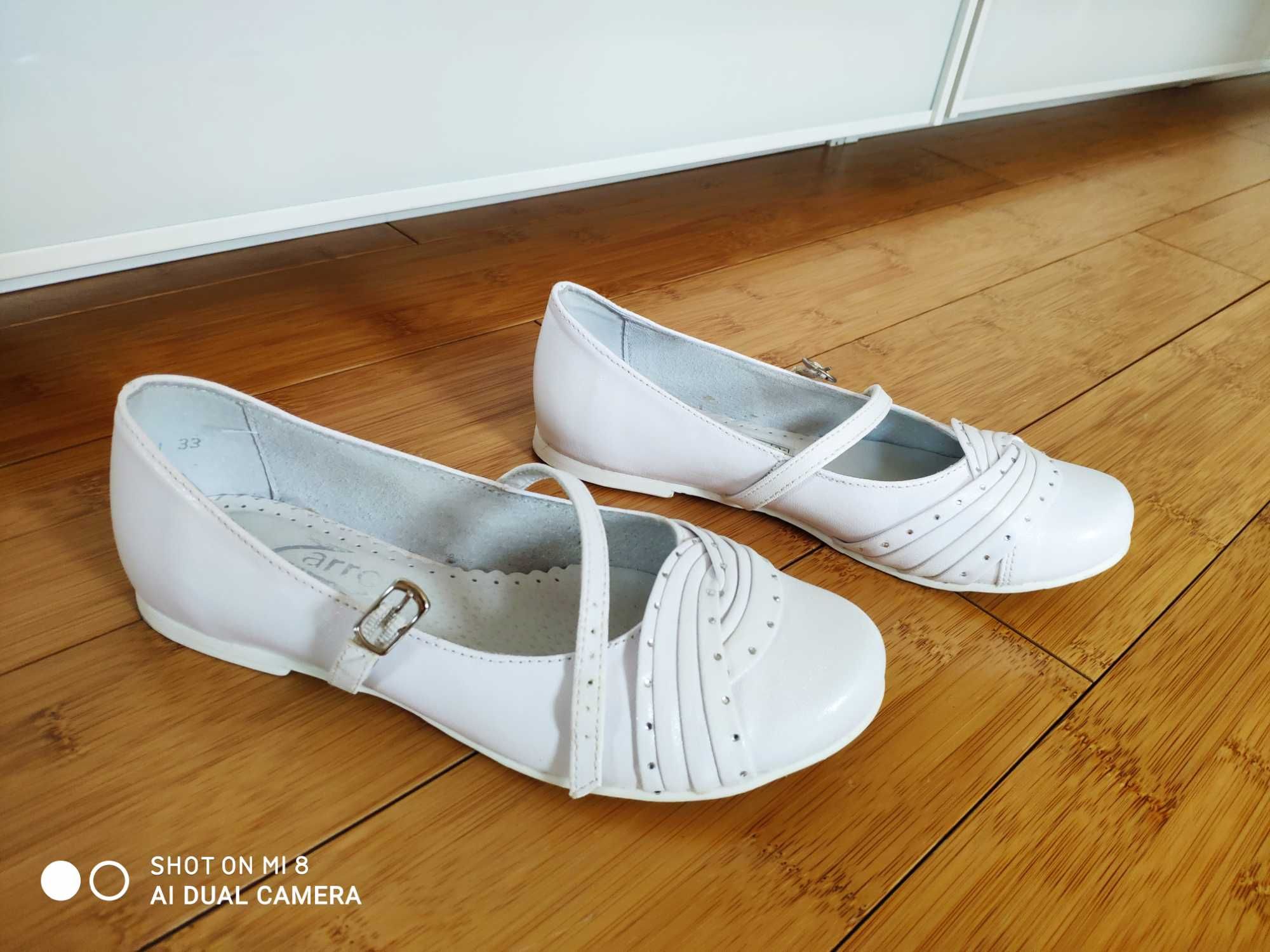 Nowe eleganckie białe buty Zarro rozmiar 33 - na komunię do komunii ko