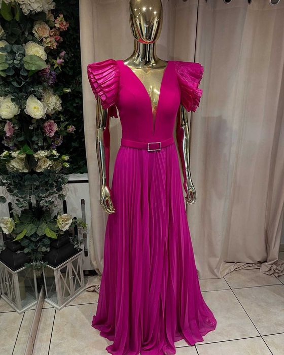 Damski kombinezon wieczorowy w kolorze fuksji