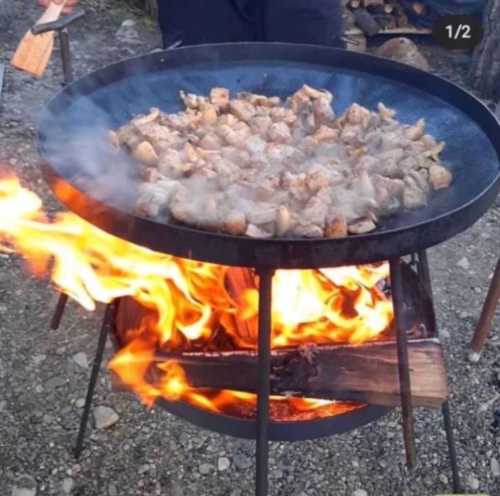 50 см маркировка на крышке ,Сковорода из диска бороны калённая