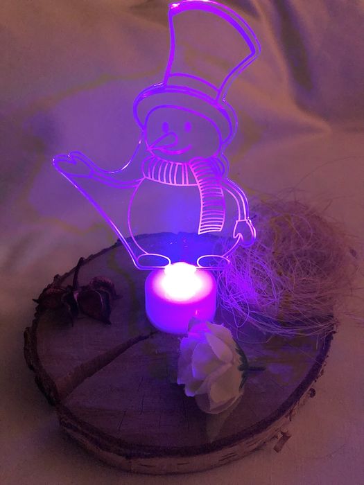 Mini Lampka LED świąteczna/migająca, Bałwanek