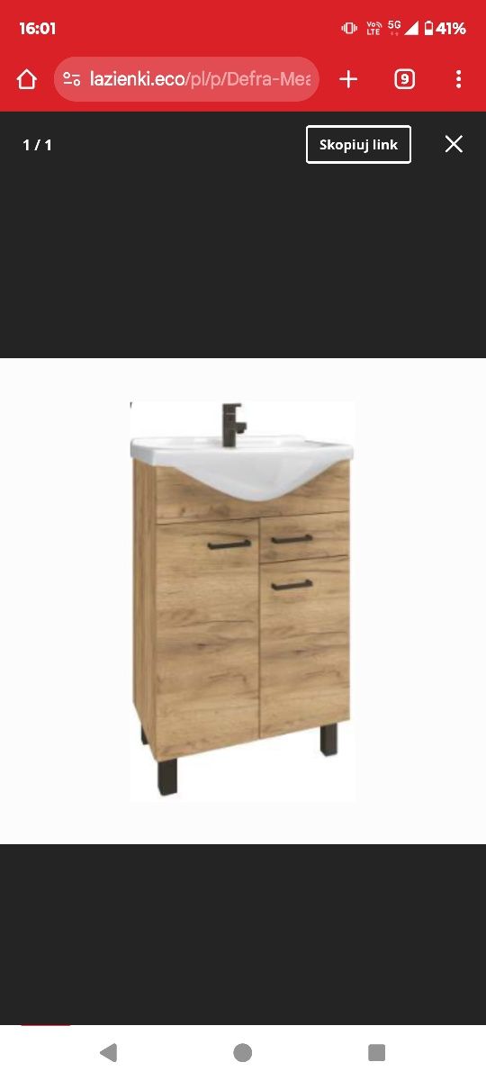 Szafka z umywalką 50cm plus kran