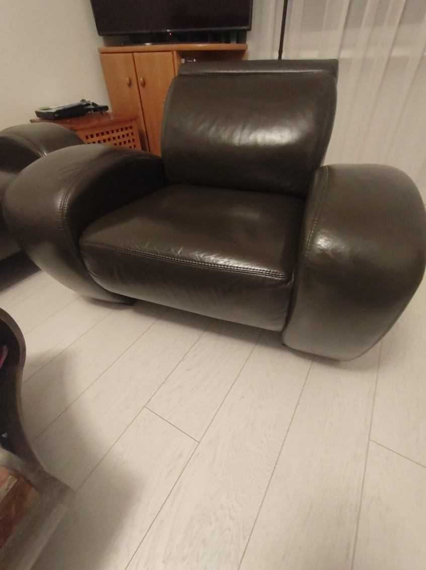 Zadbany komplet skórzany firmy Etap - Sofa ,  kanapa + 2 fotele