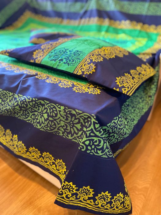 Komplet pościeli z bawełny ręcznie block printed z Bangladeszu