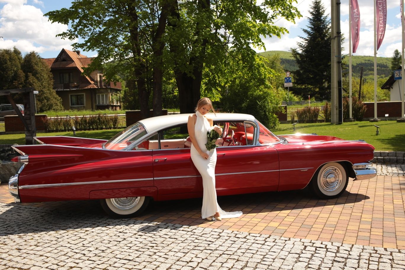 Auto samochód do ślubu zabytkowe cadillac 1959, 1955 zabytkowy