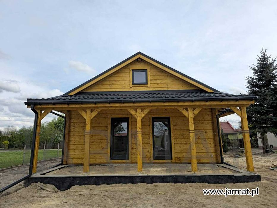 Dom drewniany Całoroczny Parterowy D58 Bale Klejone 70m2 Zawoja dw 7