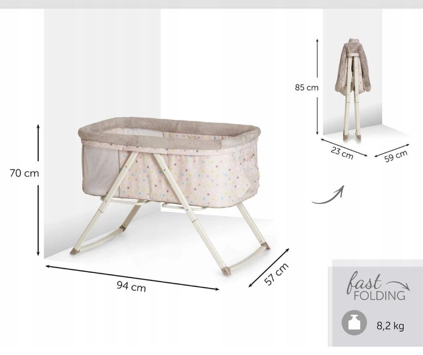 HAUCK DREAMER łóżeczko turystyczne przenośne kołyska