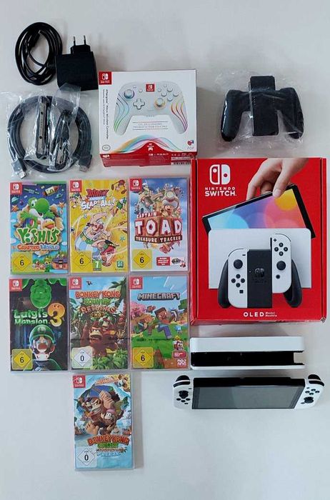 Nintendo Switch Oled cały zestaw + gry