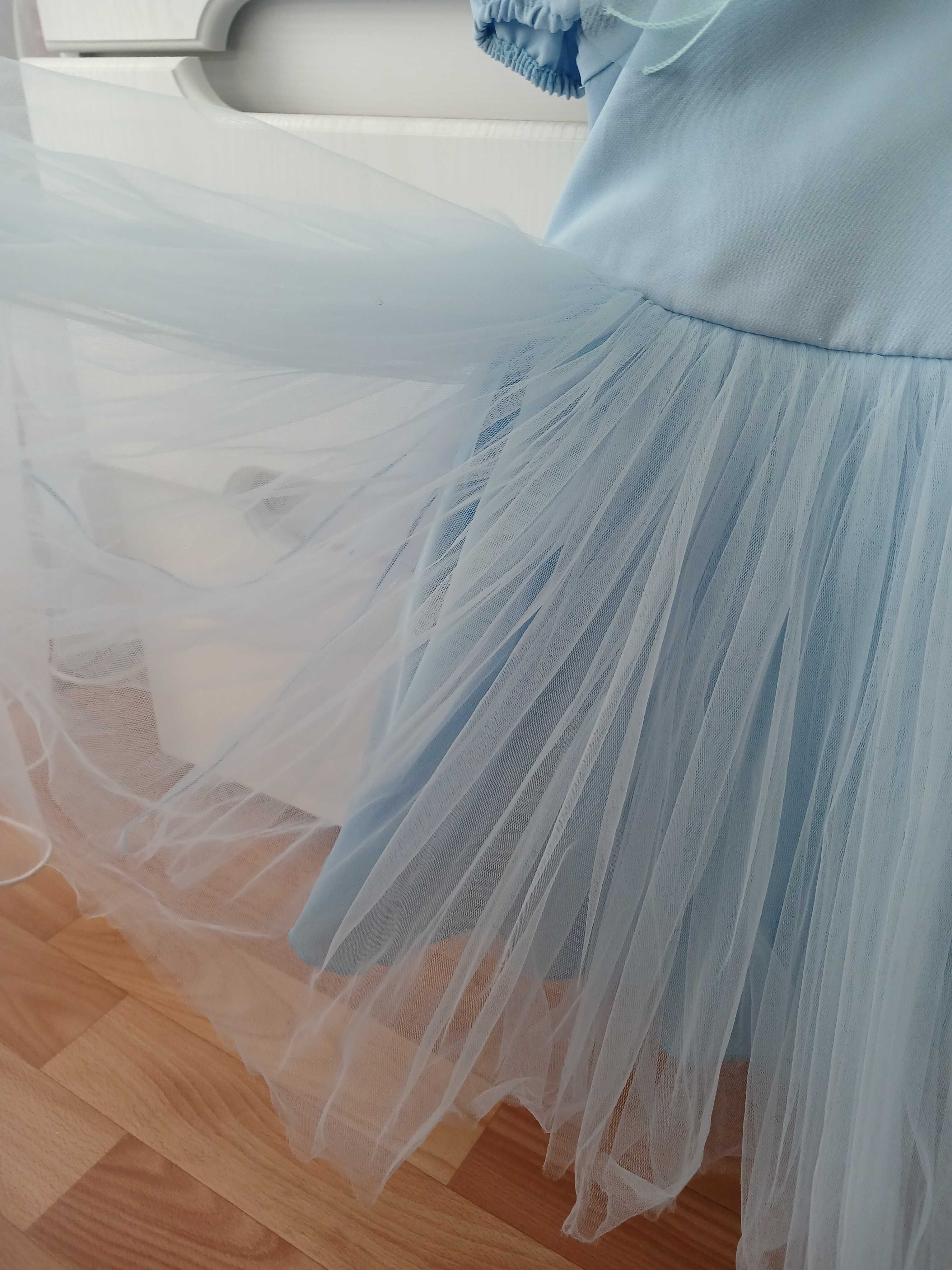 Сукня принцеси пишна фатин святкова блакитка 110 Зіронька
