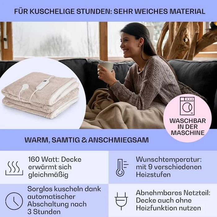 Електроковдра Электрическое одеяло плед Klarstein Dr.Watson Deluxe XXL