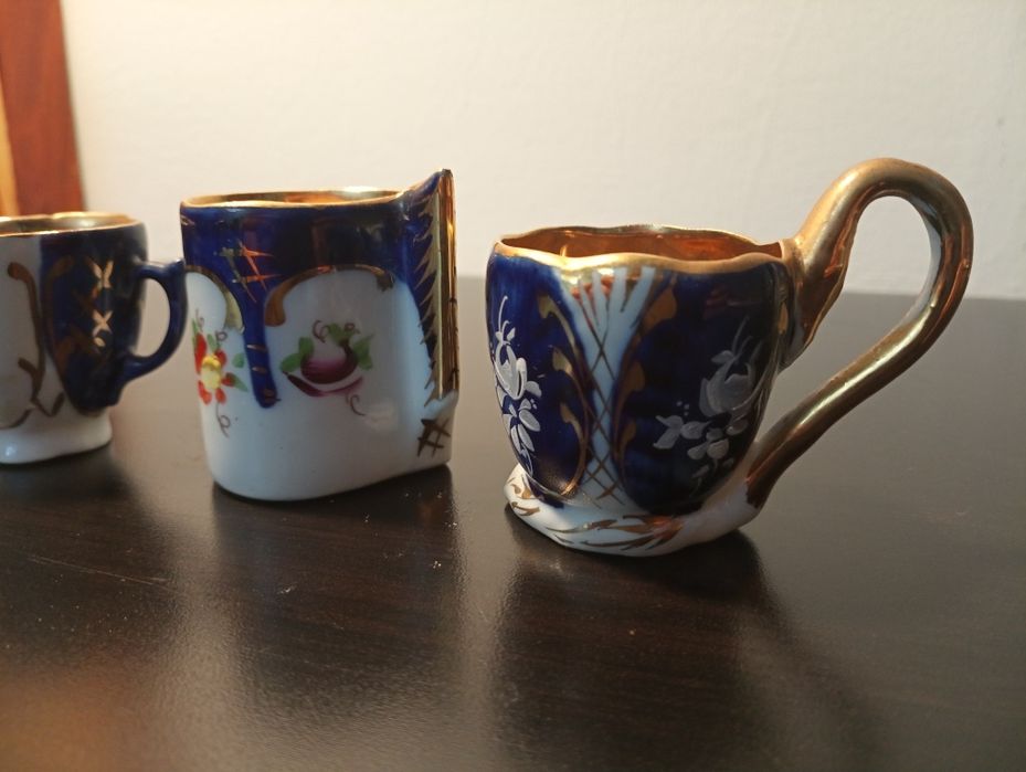 3 chavenas de porcelana de coleção (miniaturas) pintada a mão - Aveiro
