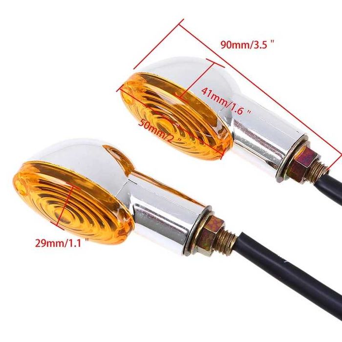 Par de Piscas com Lâmpada de Filamento - Luz Âmbar