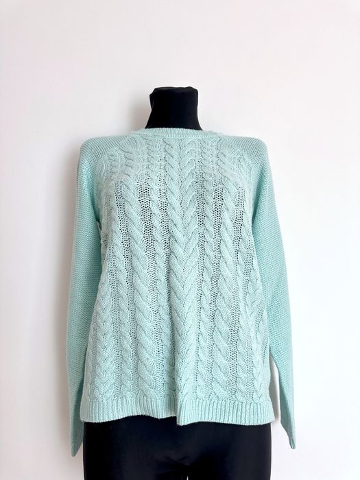 Miętowy sweter damski sweterek pleciony ciepły mięta okazja M 38 Cropp