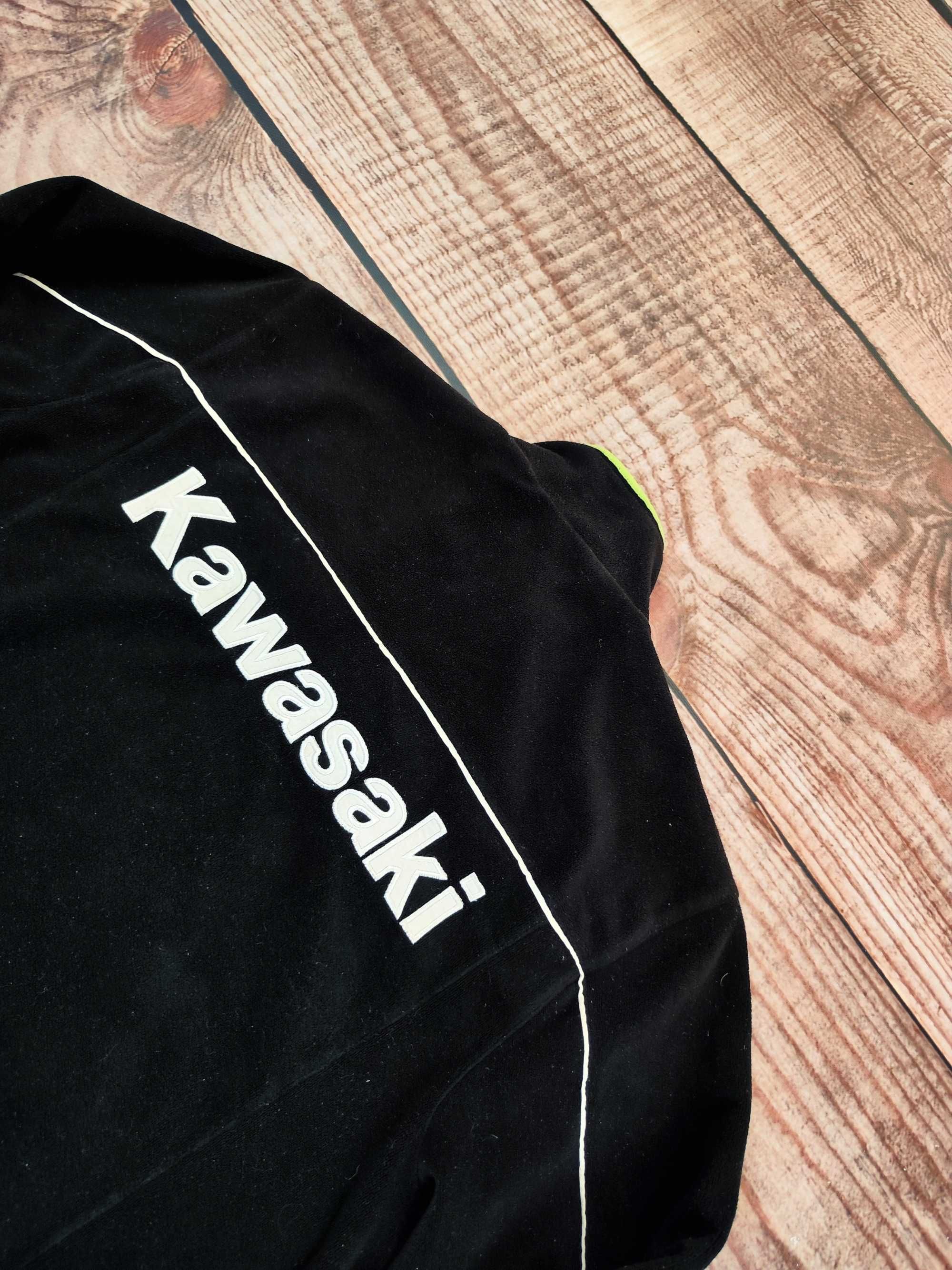Vintage bluza kurtka polarowa Kawasaki racing 90s r. XL
