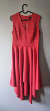 Czerwona asymetryczna sukienka Mohito M