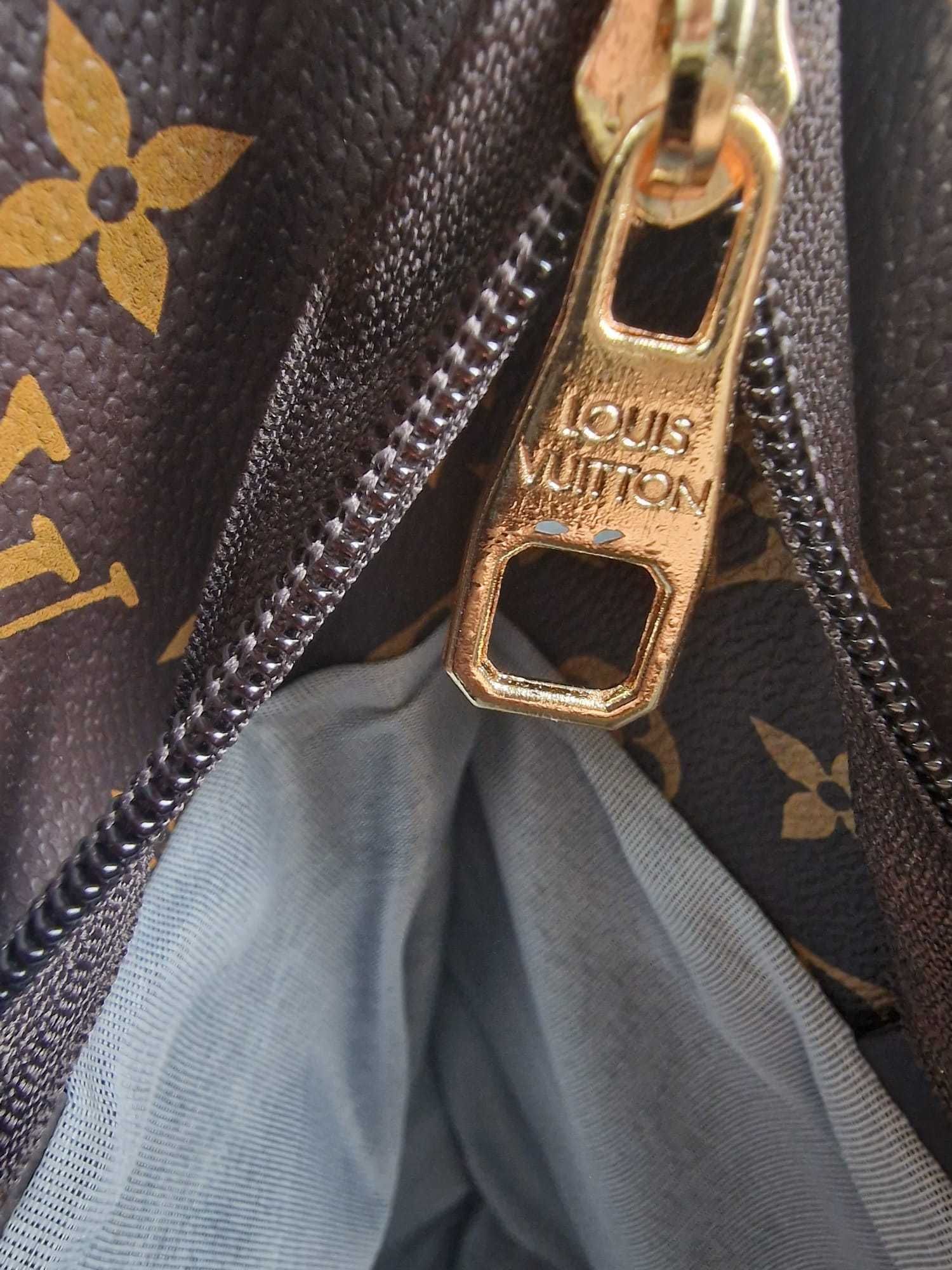 Torba duża LV Louis Vuitton brązowa z chustą monogram