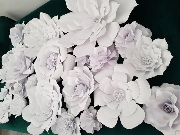 Dekoracja kwiaty z papieru Backdrop paper flowers