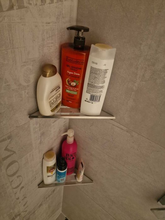 Narożna półka prysznicowa 2szt bez wiercenia, półka nierdzewna