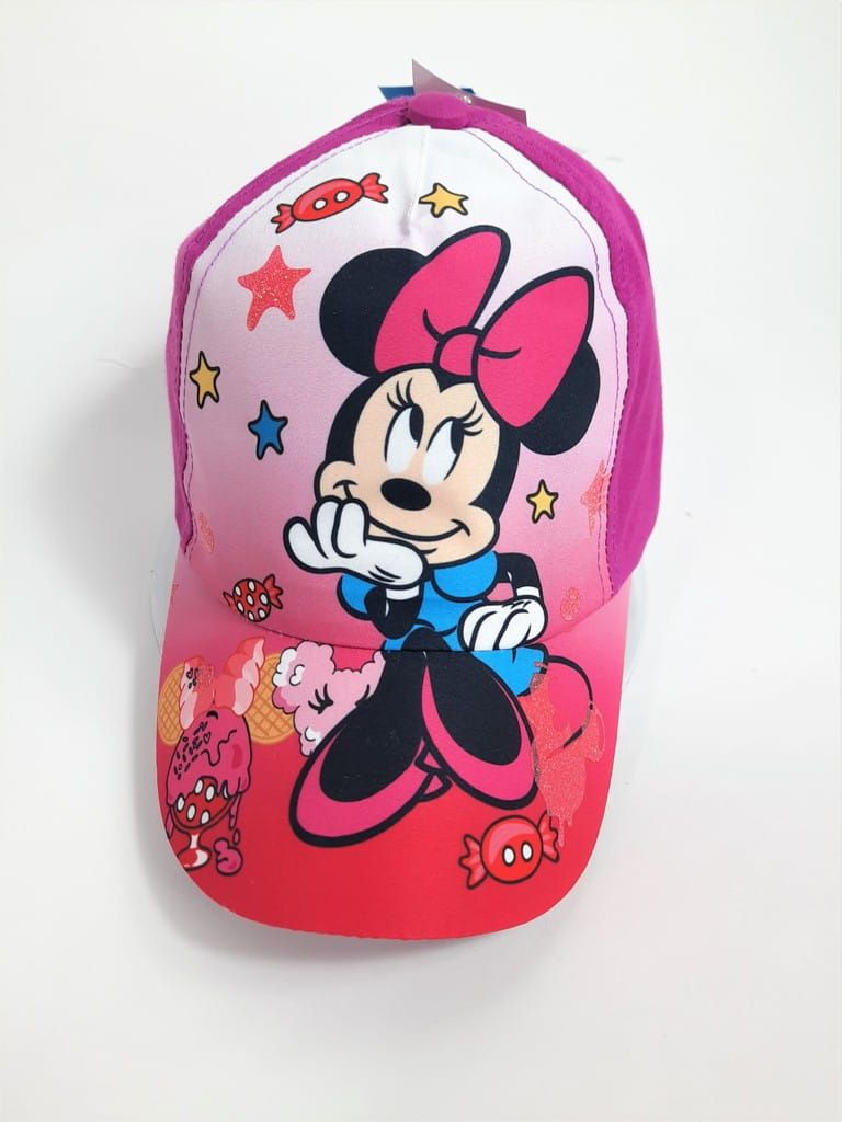 Czapka z daszkiem dla dziewczynki myszka minnie brokat 52