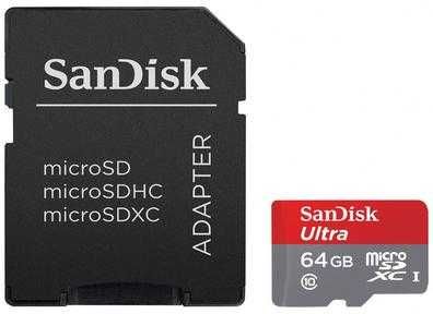 SanDisk Ultra 64GB MicroSDXC Memory Card With Adapter