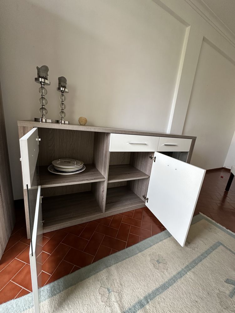 Aparador modelo Paris - Cinza/Branco