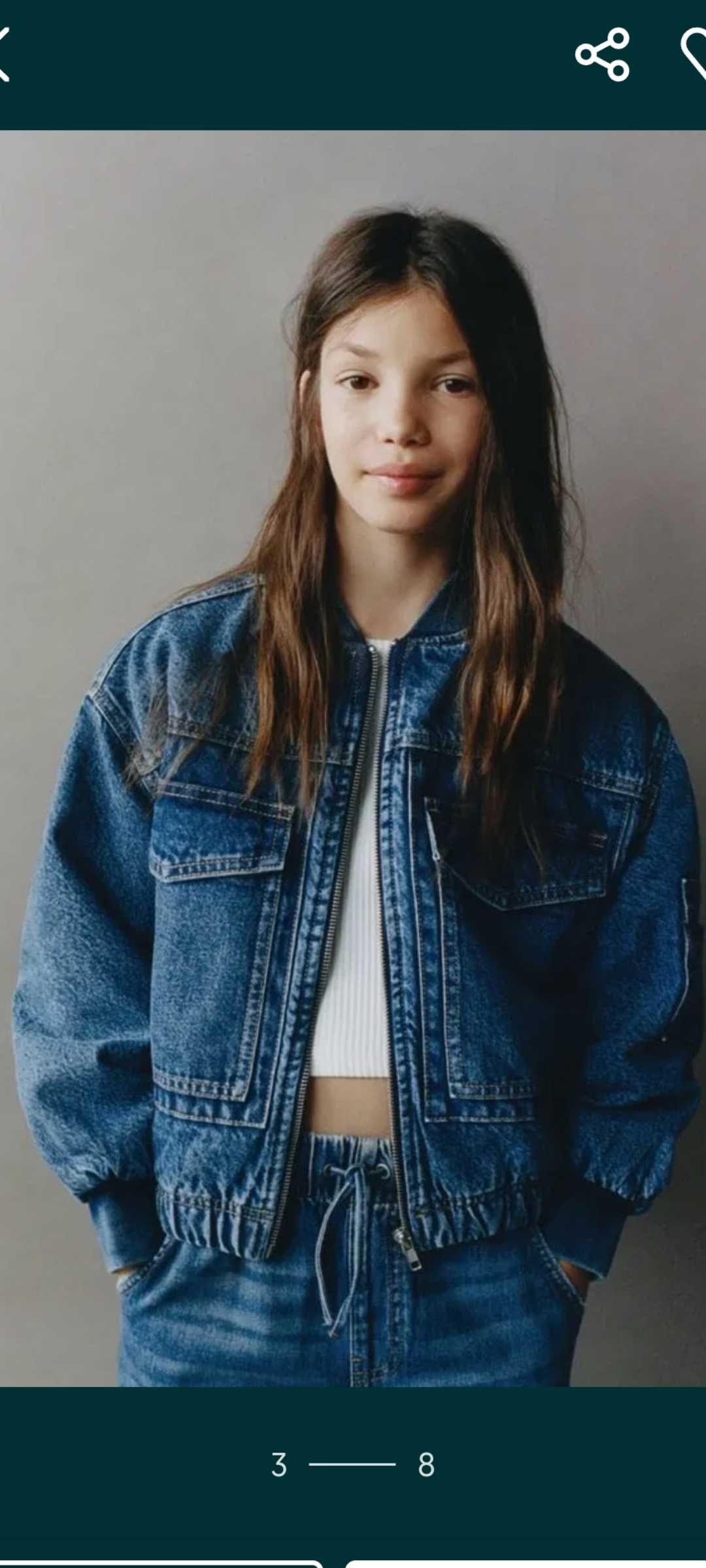 Джинсовая Курточка Зара бомбер Zara куртка Зара на девочку