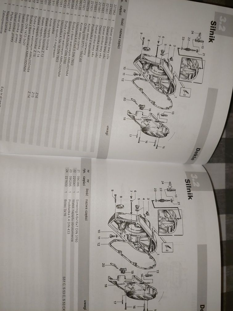 Instrukcja obsługi katalog czesci rama silnik shl m11  175 schemat